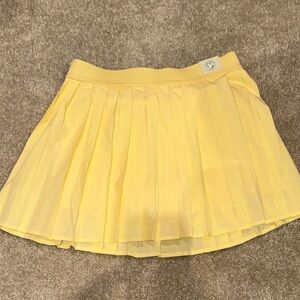 Yellow Pleated Women's Skort Small